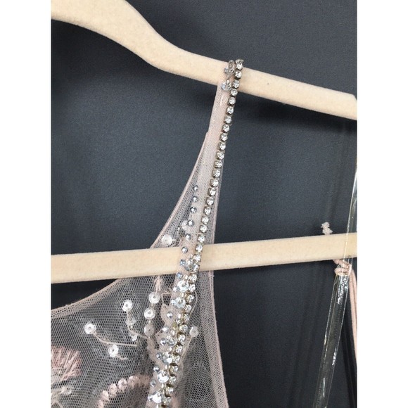 NWT Modessa Couture Light Pink Silver Beaded Ombré Illusion Gown Size 6 Prom - Picture 8 of 13